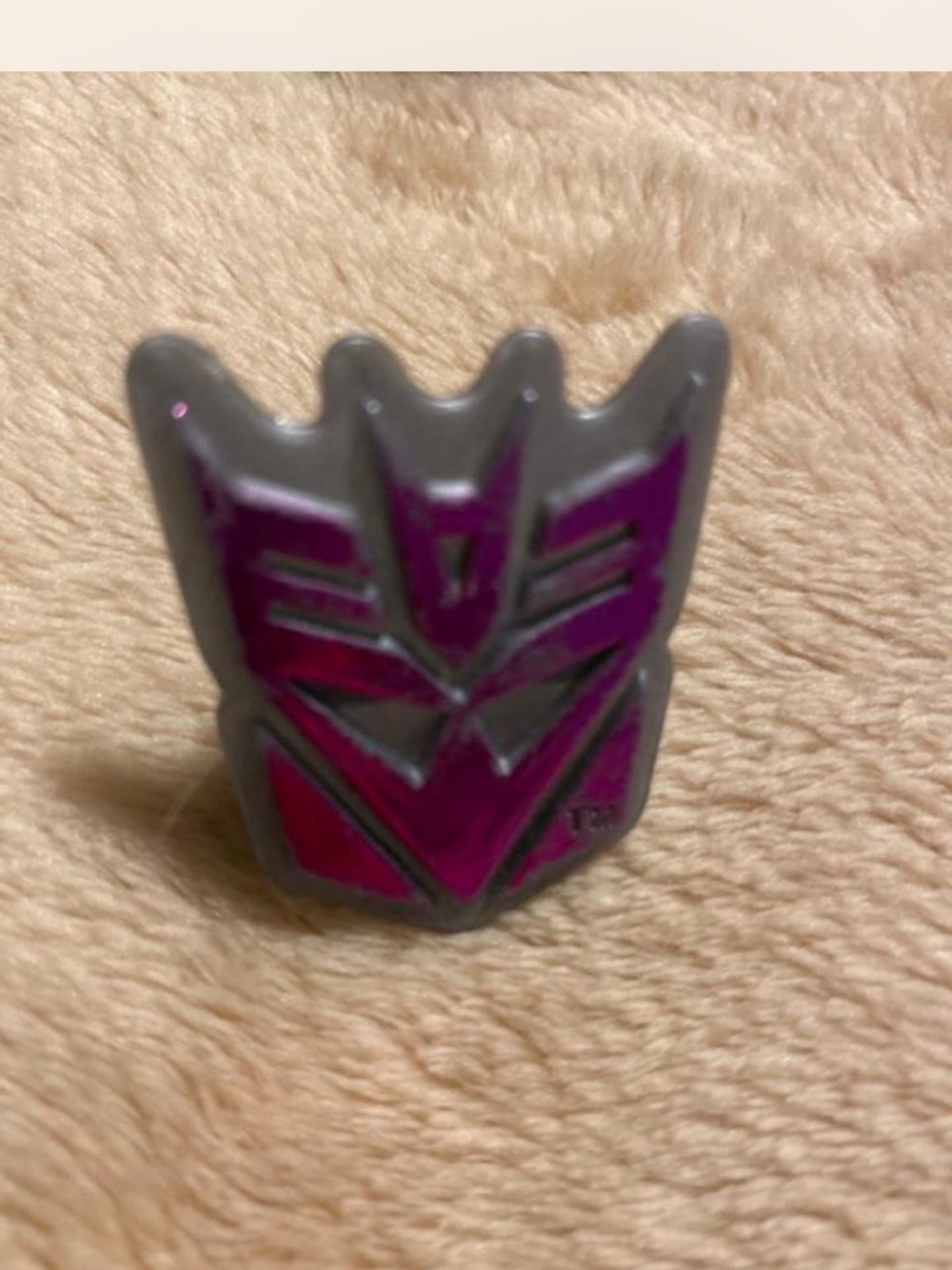 Hasbro Purple and Gray Decepticon Emblem Plastic Ring